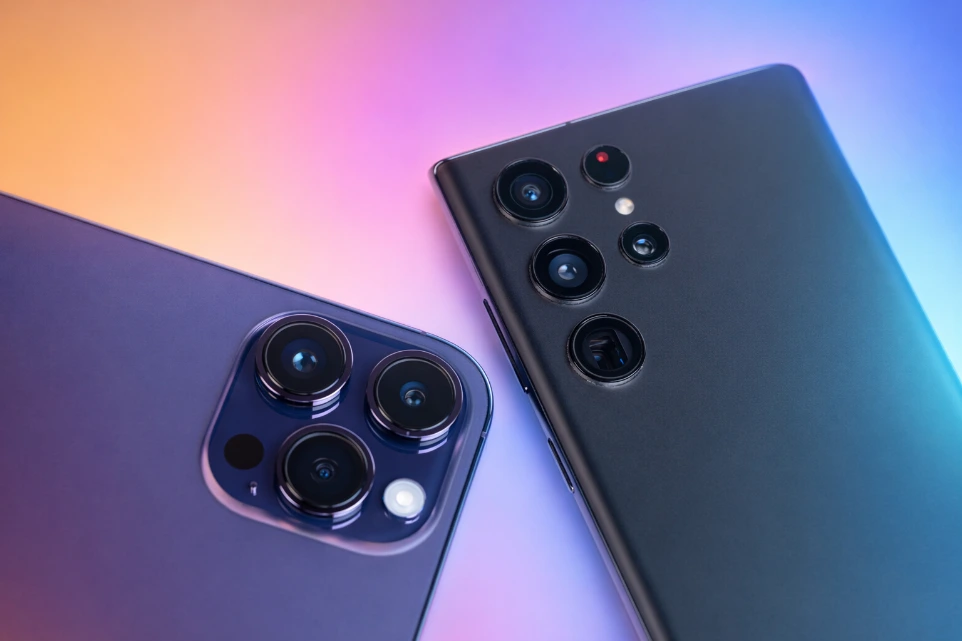 Celular Samsung Galaxy mostrando sistema de cámaras traseras disponible en Tecnic Nicaragua