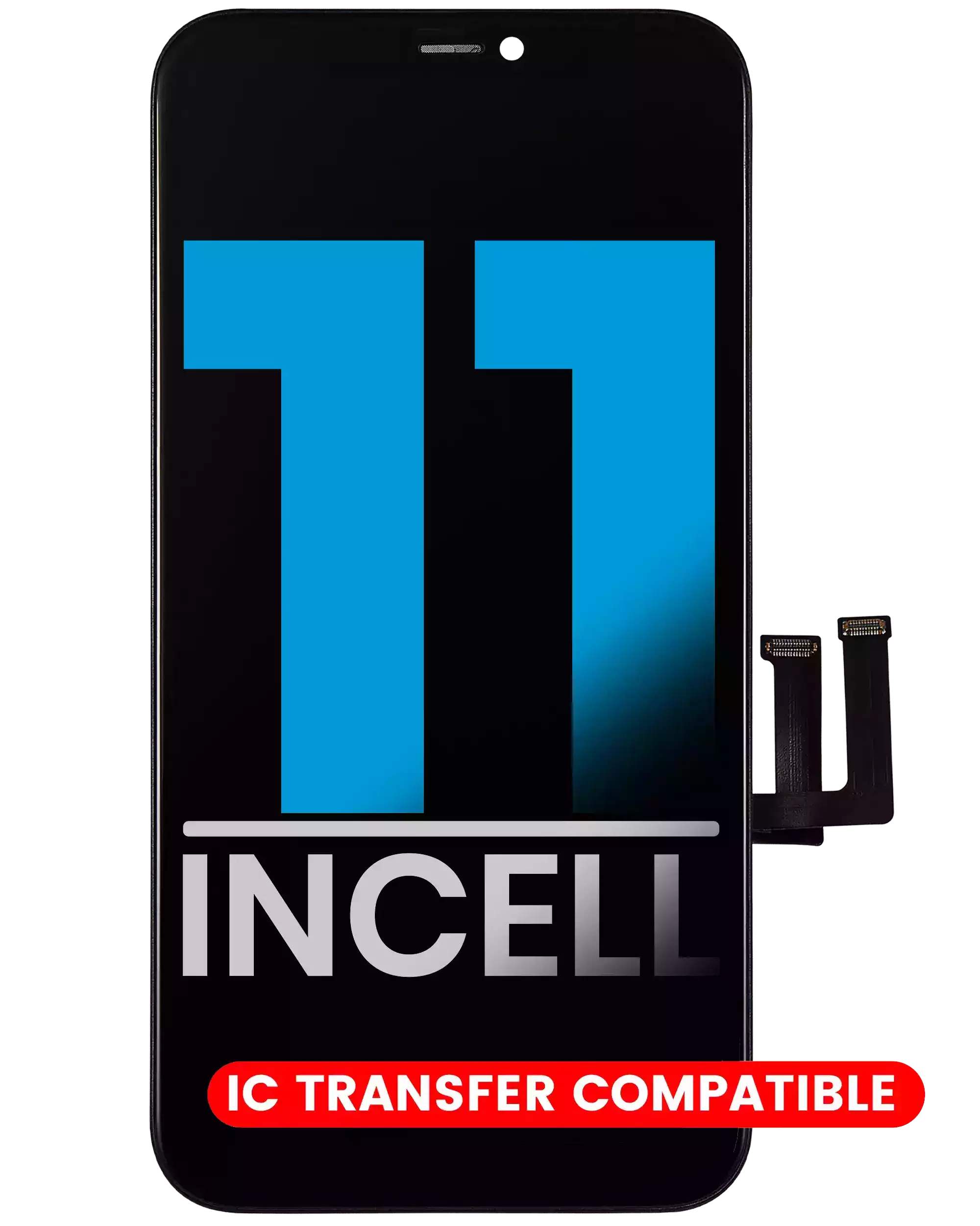 [107082069106] Ensamble LCD Con Placa de Acero Preinstalada Para iPhone 11 (Aftermarket: AQ7 / Incell)