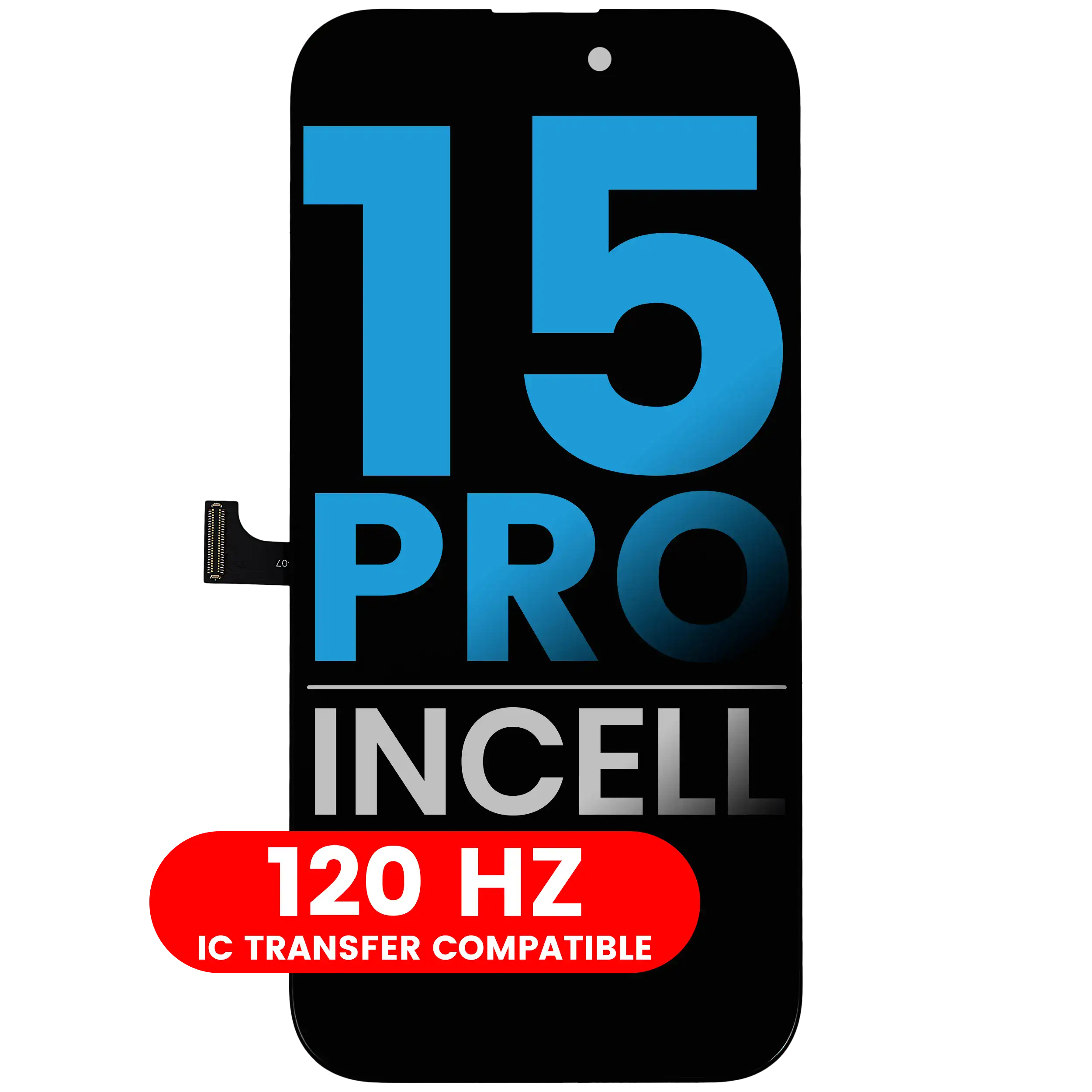 [107083546430] Ensamble LCD Para iPhone 15 Pro (Aftermarket: AQ7 / Incell) (120HZ)