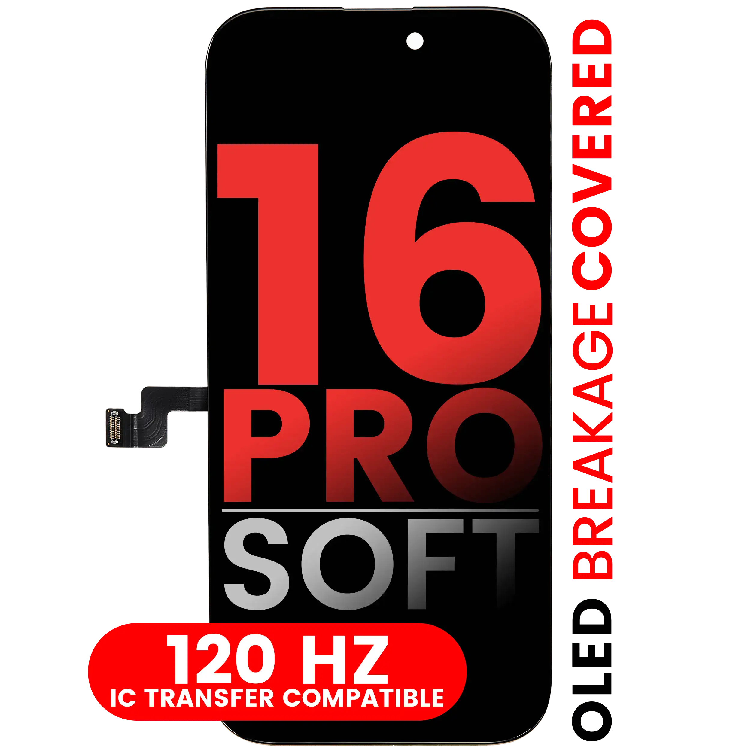 [107092171156] Ensamble OLED Para iPhone 16 Pro (Aftermarket Pro: XO7 Soft) (120HZ)