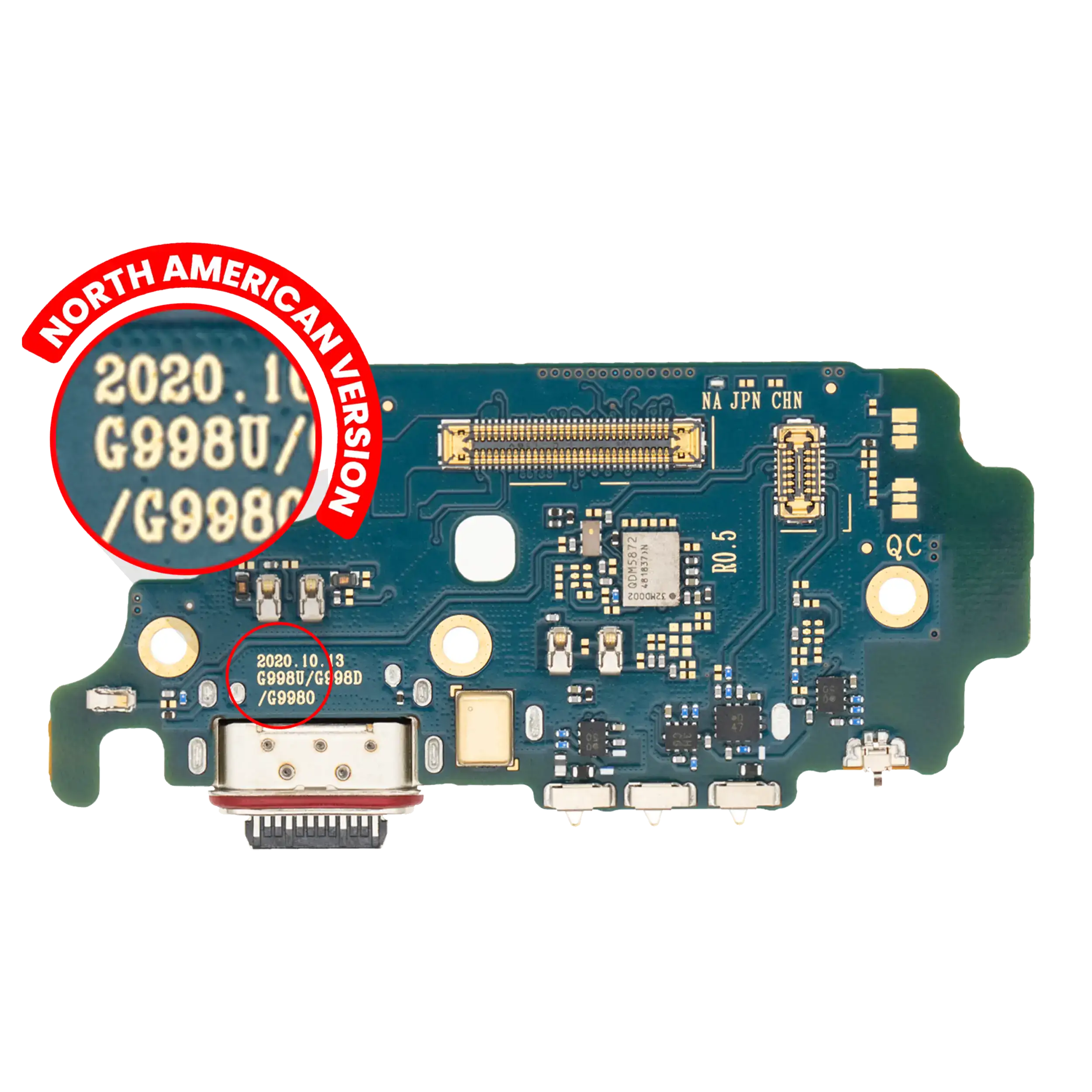 Placa de Puerto de Carga con Lector de Tarjeta SIM Para Samsung Galaxy S21 Ultra 5G (G998U) (Versión EE.UU.) (Premium)