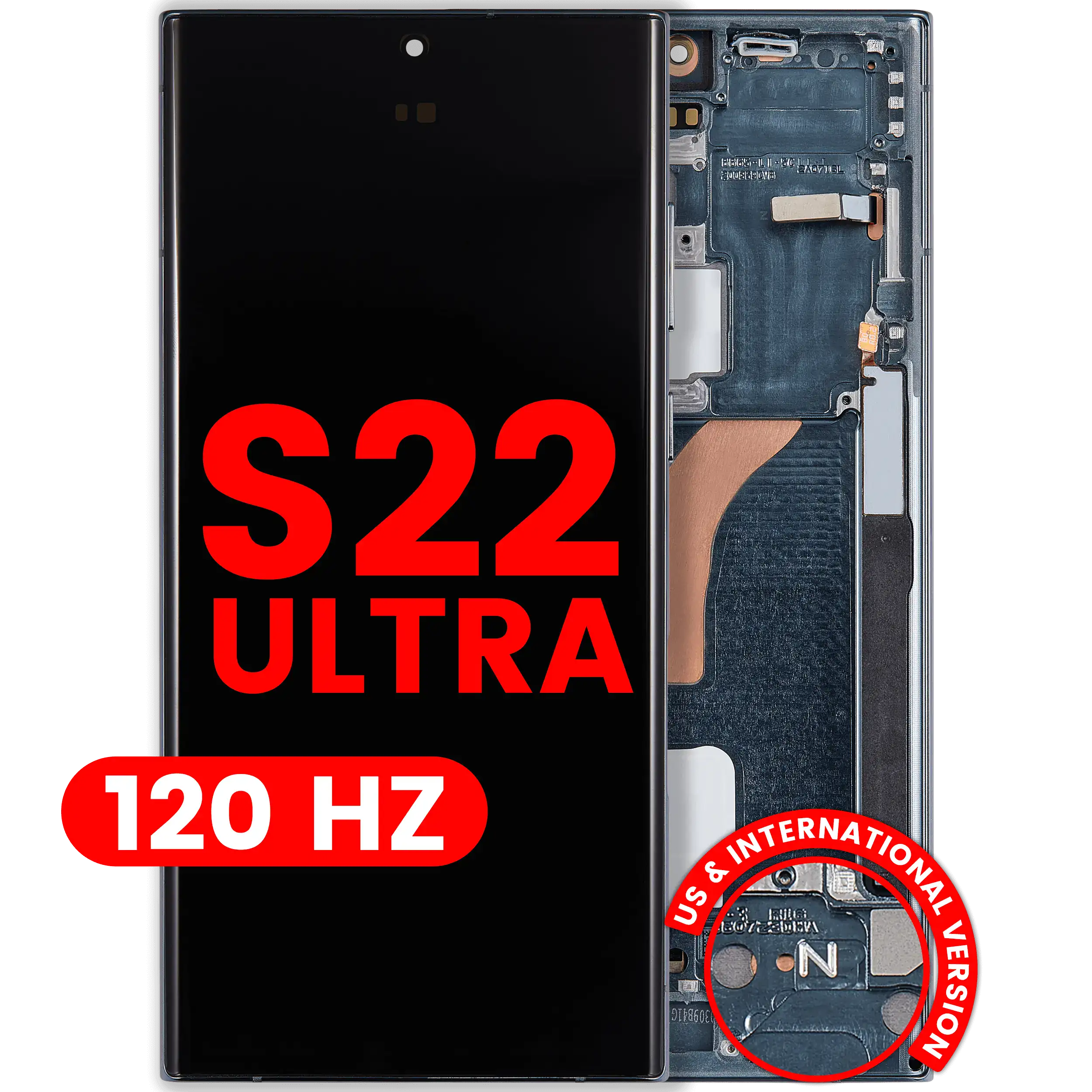 Ensamble OLED Con Marco Para Samsung Galaxy S22 Ultra 5G (Versión EE.UU. e Internacional) (Aftermarket Plus) (120Hz) (Verde)