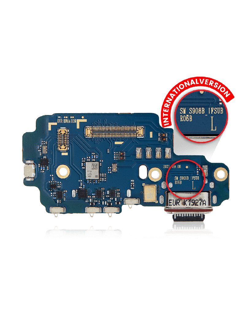 [107082079222] Placa de Puerto de Carga con Lector de Tarjeta SIM Para Samsung Galaxy S22 Ultra 5G (S908B/N) (Versión Internacional) (Premium)